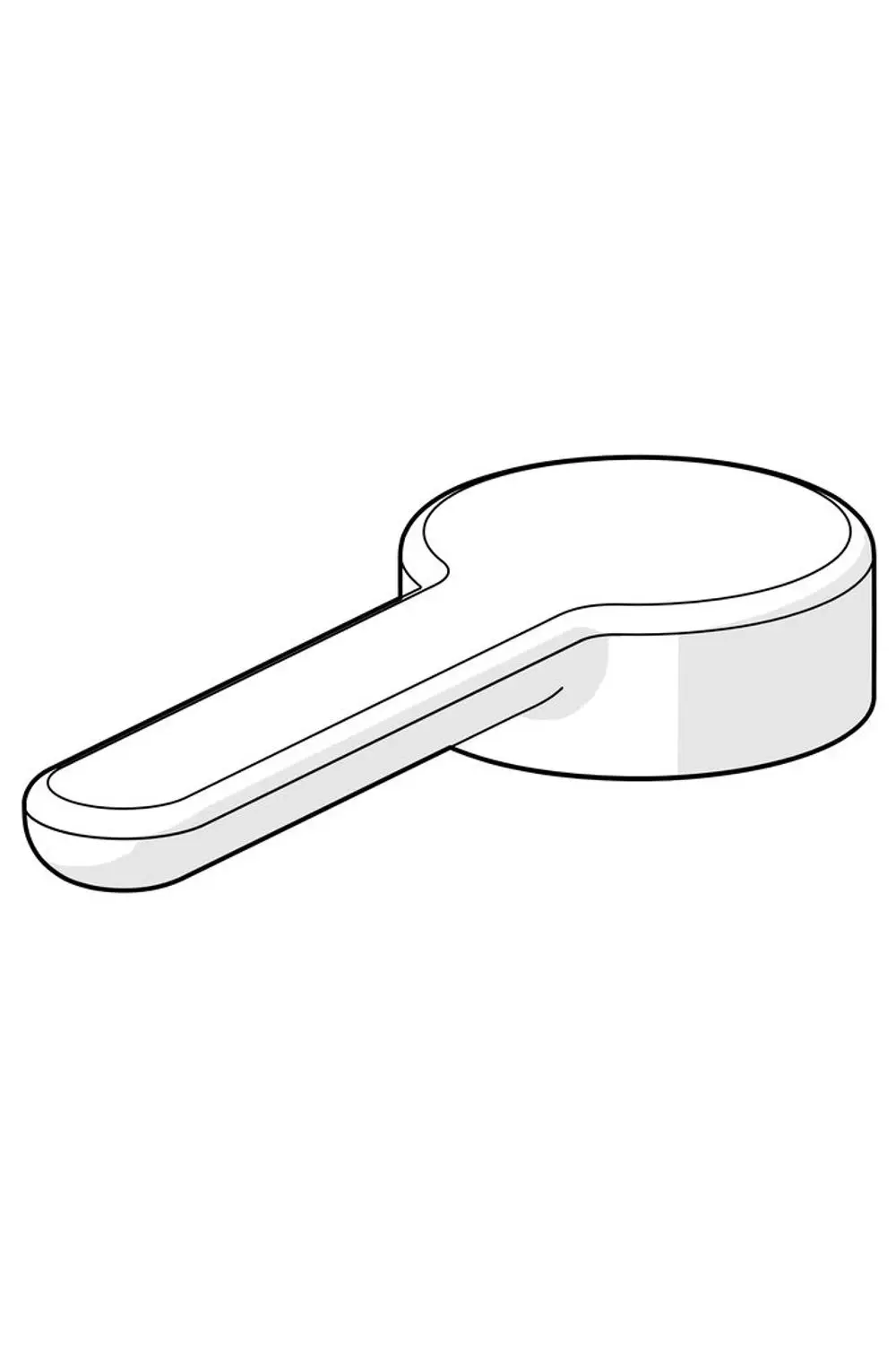 Hebel aus Chrom mit einem flachen, runden Kopf und einem langen, leicht gebogenen Griff. Das Produkt gehört zur Marke HANSA und ist für Armaturen konzipiert.